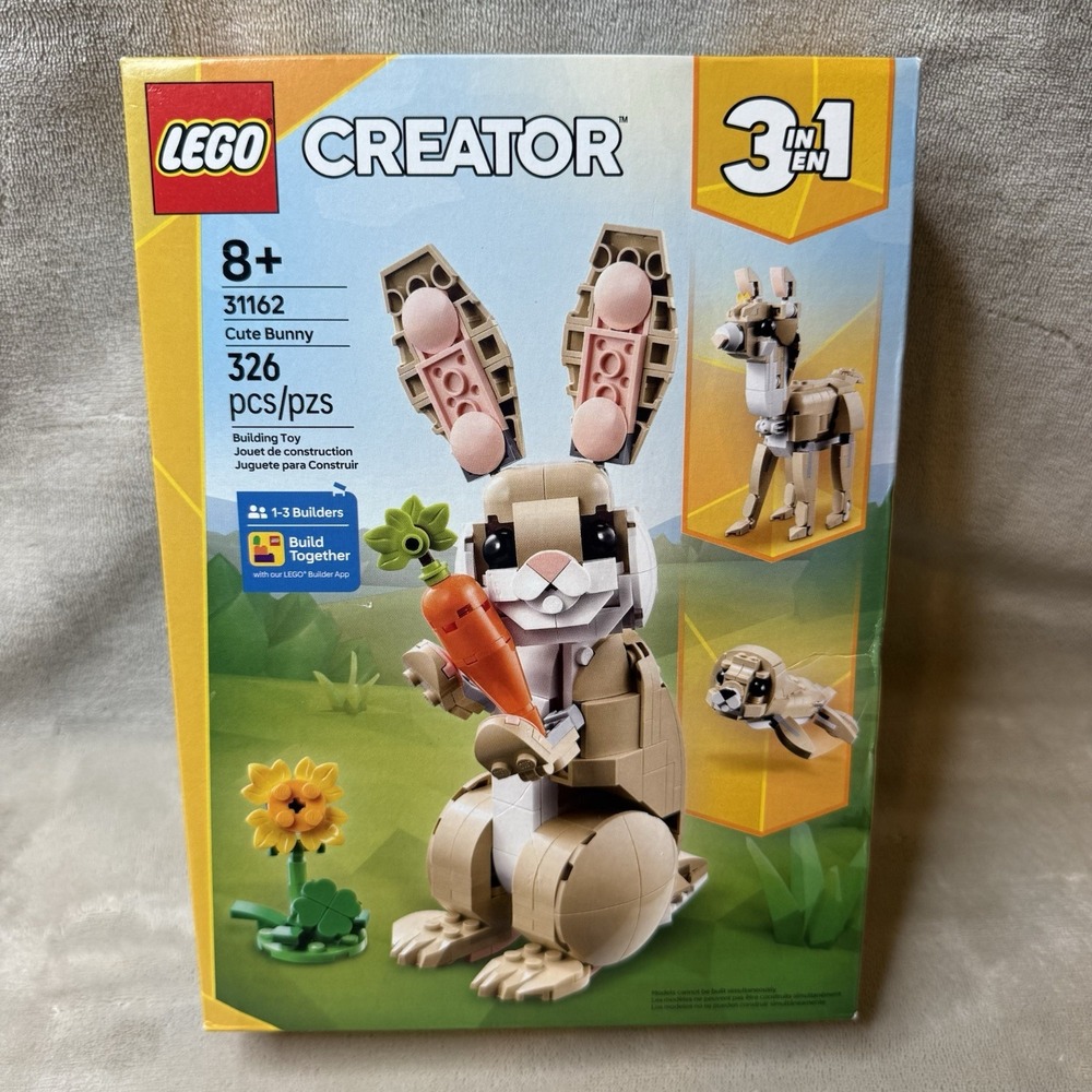 LEGO Creator Cute Bunny 31162 3-in-1, 326 Pieces, Box, Age 8+ NEW